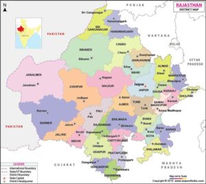 Rajasthan district map