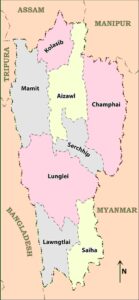 Mizoram district map